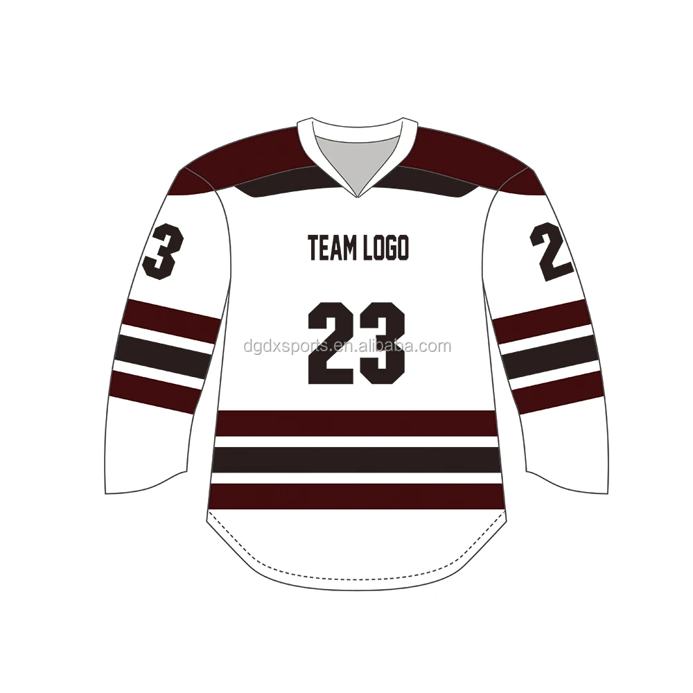 Custom Made Professional Laced Collar Sublimated Hockey Jersey Youth