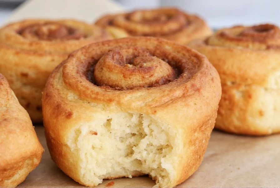 Step-by-step process showing how to prepare and place cinnamon rolls in an air fryer basket with proper spacing