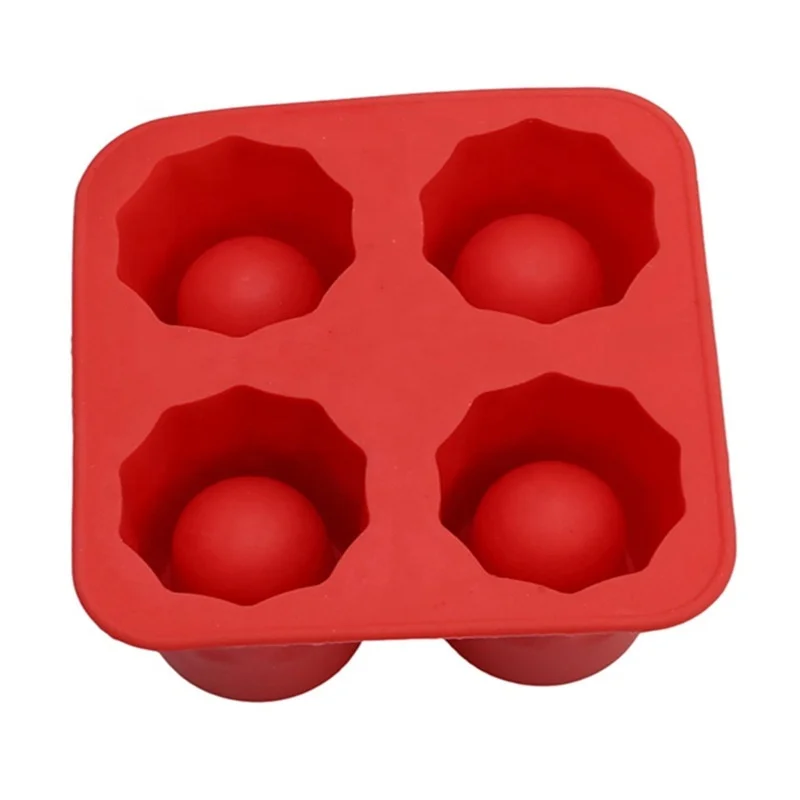 

Custom 4 Holes Shot Glass Cup Shape Popsicle Mold Silicone Ice Cube Tray Ice Cream Jelly Mold, Customized color