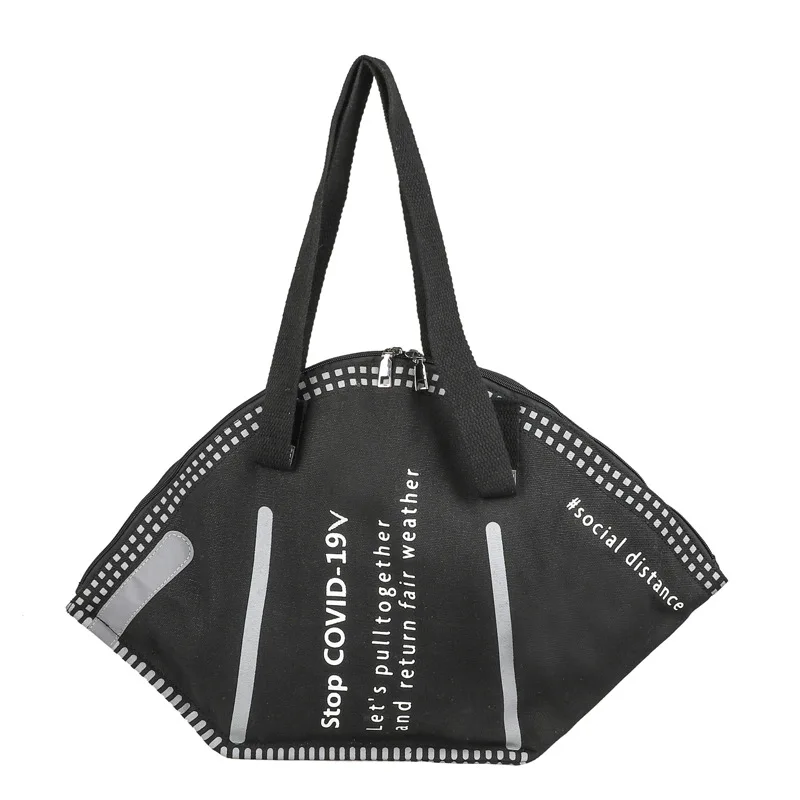 

2021 High Capacity Reflective N95 Maskss Type Single shoulder bag thick canvas carrying bag fashionable lady's bag