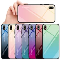 

Gradient Color design Tempered Glass Mobile Back Cover Case For Xiaomi Redmi note 7