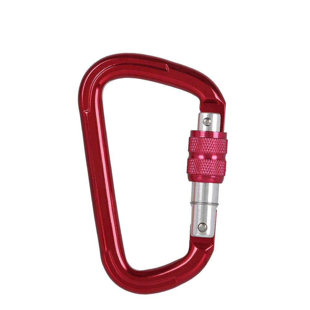 

Manufacture Promotion Shaped steel KeyChain screw locking climbing carabiner for rescue and camping equipment