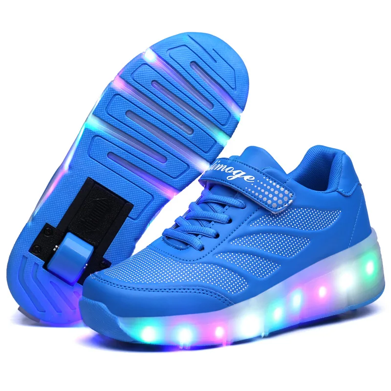 

Women Kids LED Lights Shoes Children Roller Skate Sneakers With Wheels Glowing Boys Girls Running Rollerskate Shoes, Blue,black,pink