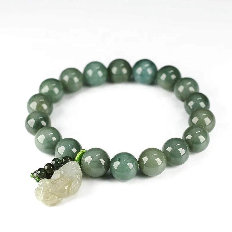 

Luxury nature jadeite good luck feng shui piyao charm jade stone beads pixiu bracelet jewelry, As the photos showed