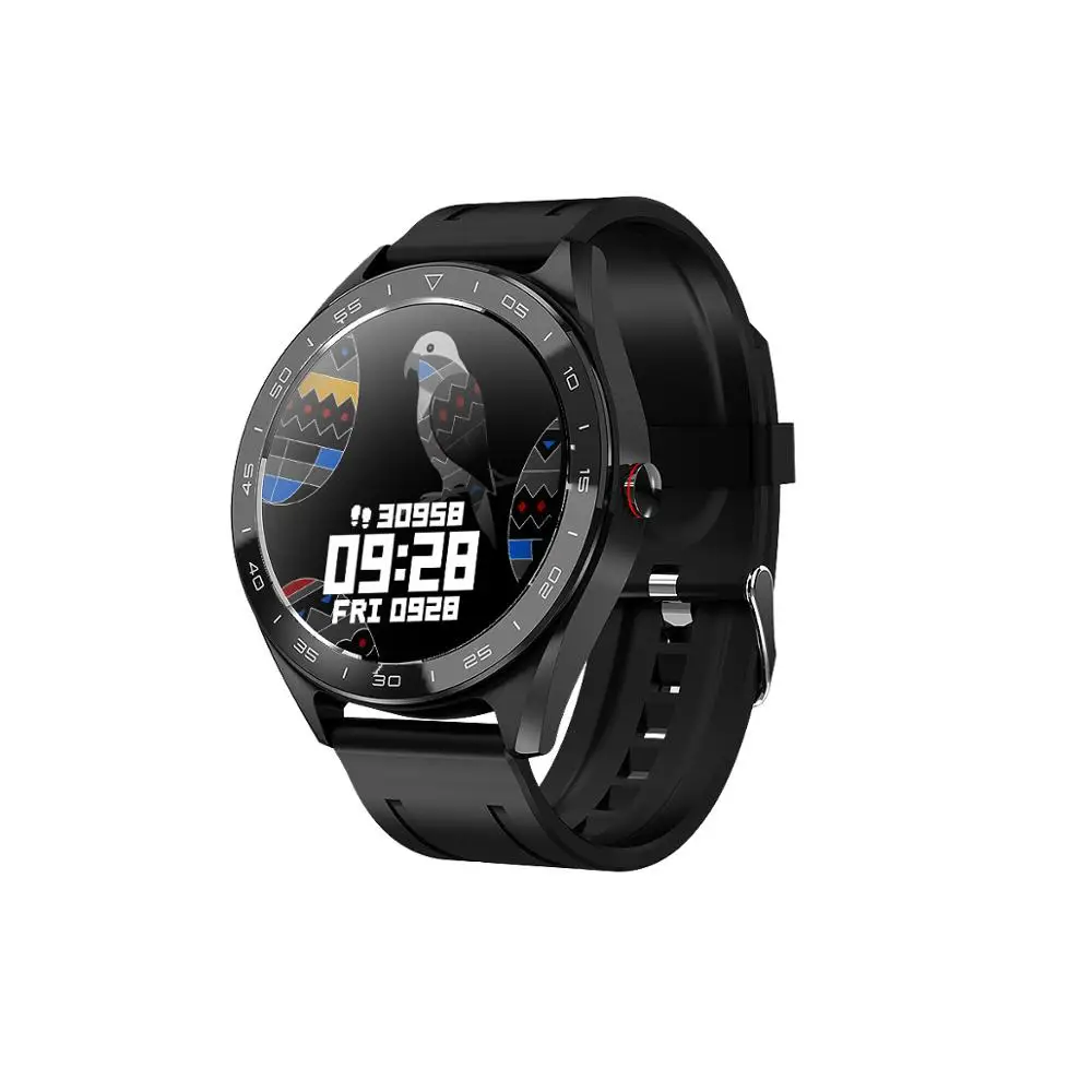 

2019 new Q30 1.3 inch HD full touch screen sport watch for business IP67 Waterproof real heart rate blood pressure smart watch, Black red green
