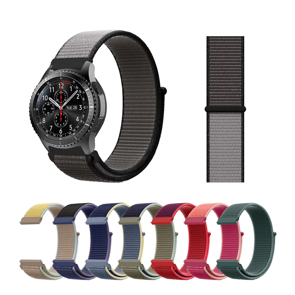 

Quick Release 20 22mm Nylon Watch Strap for Samsung Galaxy Watch Active 2 40mm/44mm Gear Sport S2 Classic Smartwatch