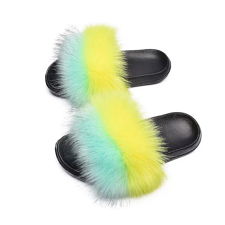 

Factory Direct Wholesale children fur slides womens fur slides slippers