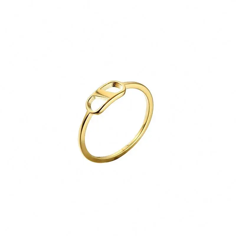 

Trendy IPG14K Gold Plated Hollow Ring High Quality Stainless Steel Ring For Women