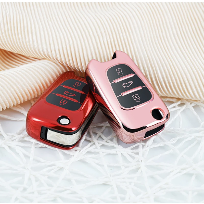 

Free shipping soft TPU Case Cover Protector Case for Hyundai Flip Key Fob Case for Hyundai Elantra Verna Sonata i30 ix35 key cas, Red/blue/gold pink /silver