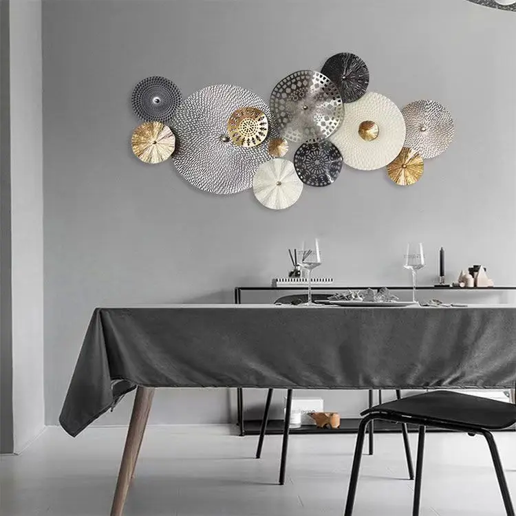 122X56cm Simple Art Soft Decoration Wall Hanging Decor Bar Cafe Living Room Restaurant Iron Circle Wall Hanging
