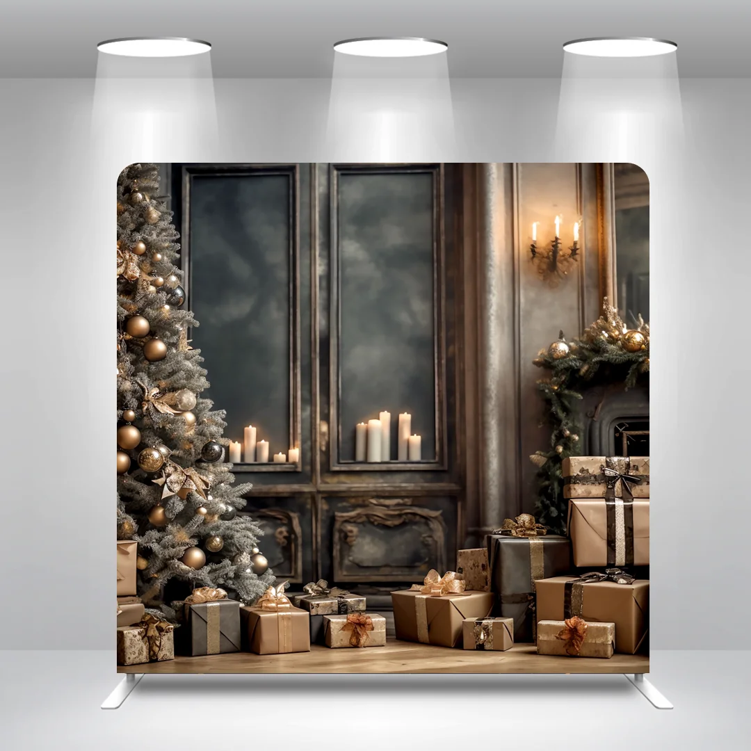 Christmas Gift 8x8ft 10x8ft 10x10ft 20x8ft Birthday Straight Pillow Case Photo Booth Backdrop Cover