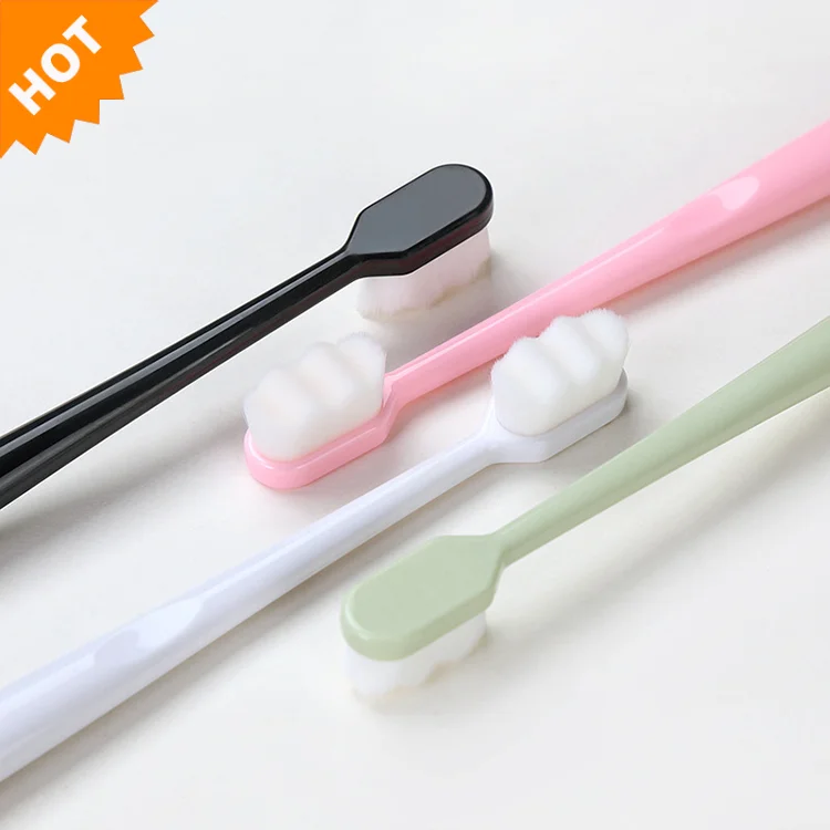 

AliGan Dental Adult Size Pregnant Woman Type Medical Level 10000 Super Ultra Soft Bristles Plastic Nano Toothbrush, Black, white, pink, green