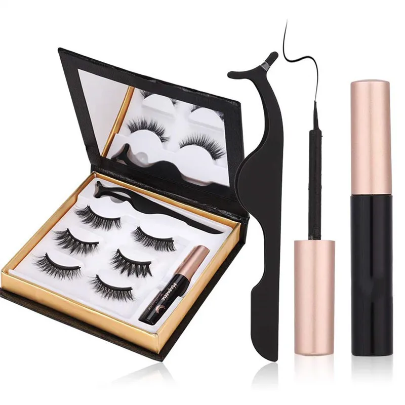 

QUEENA Magnet false eyelash set with magnetic eyelash line liquid Suction Set Magnet Eyelash