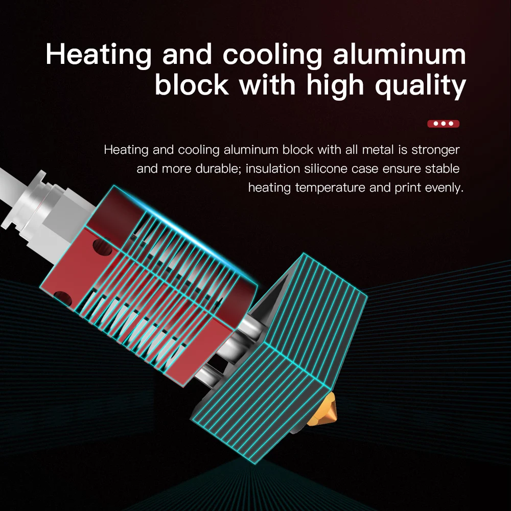 
Creality Ender 3 Parts Nozzle 0.4mm 3D Printer Stable Performance Red Color 3D Print Nozzle Kit 