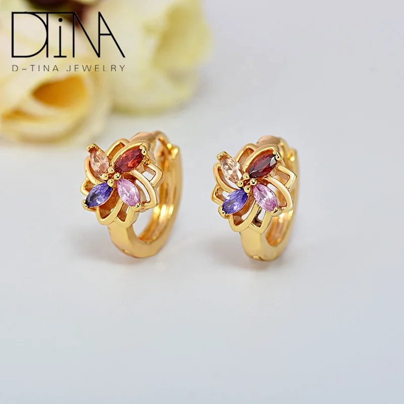 

Dtina Ms floriated latest earrings design, fashionable woman Jewelry earring, Golden