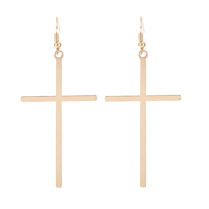 

Fashion Punk Gold Cross Pendant Cartilage Drop Dangle Earrings Jewelry for Women 2021