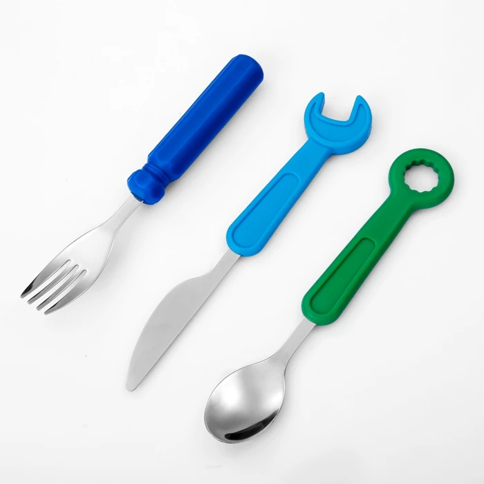 

Tableware for babys set printed logo baby cutlery