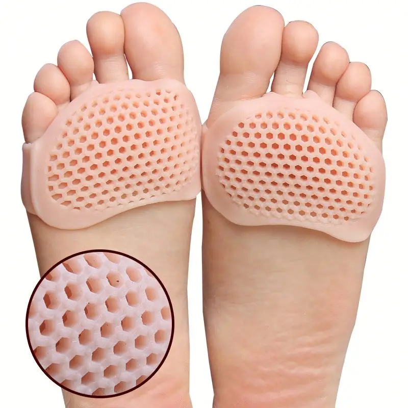 

Gel Metatarsal Pads - Breathable Soft Ball of Foot Pads,Metatarsal Fracture Pain Relief,Prevent Callus and Blisters, Skin white,black