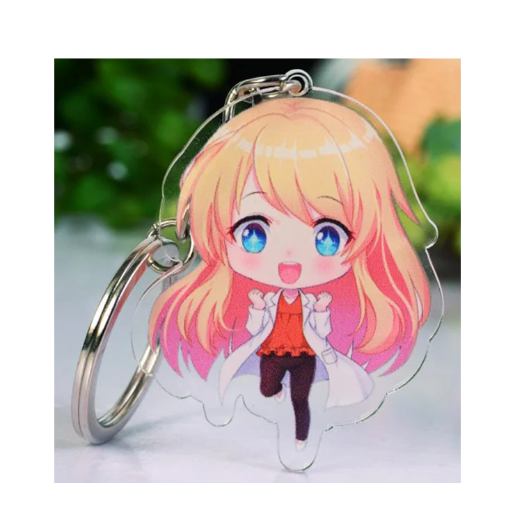 

Promotional customized photo printing acrylic cartoon keychain.