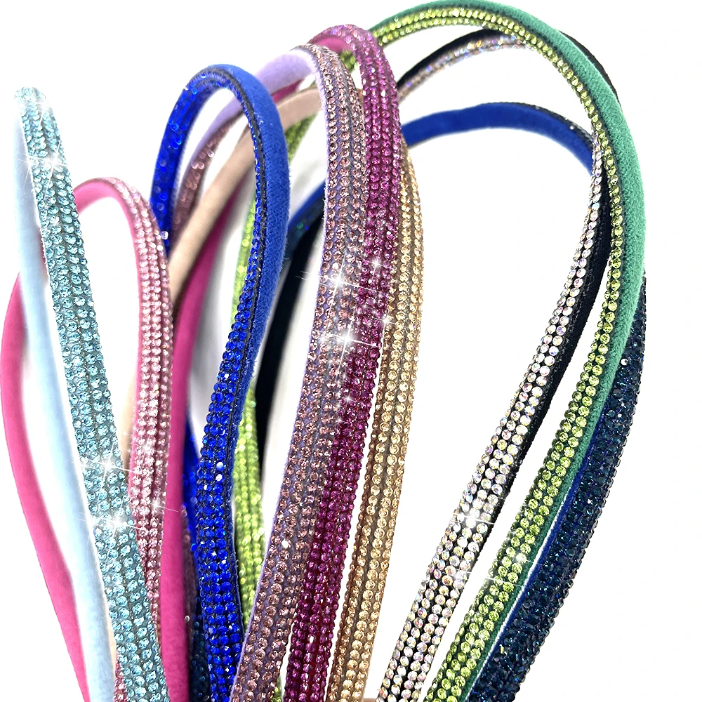 

S577 Bling Cotton Core Rope Rhinestone for Sandal Decoration 7mm Crystal Strip Rhinestone Rope