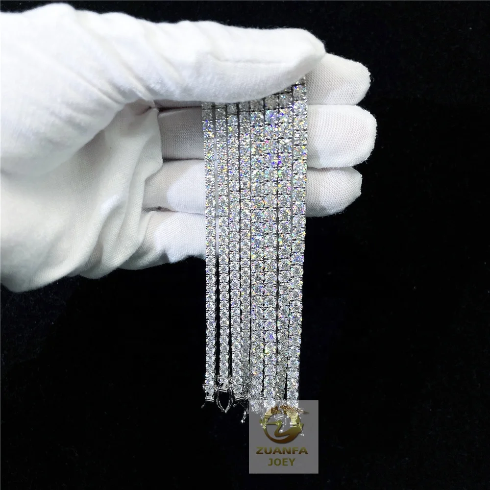 

Fine Jewelry Hip Hop Wholesale 2mm-6.5mm VVS Moissanite Lab Diamond 925 Silver Tennis Bracelet