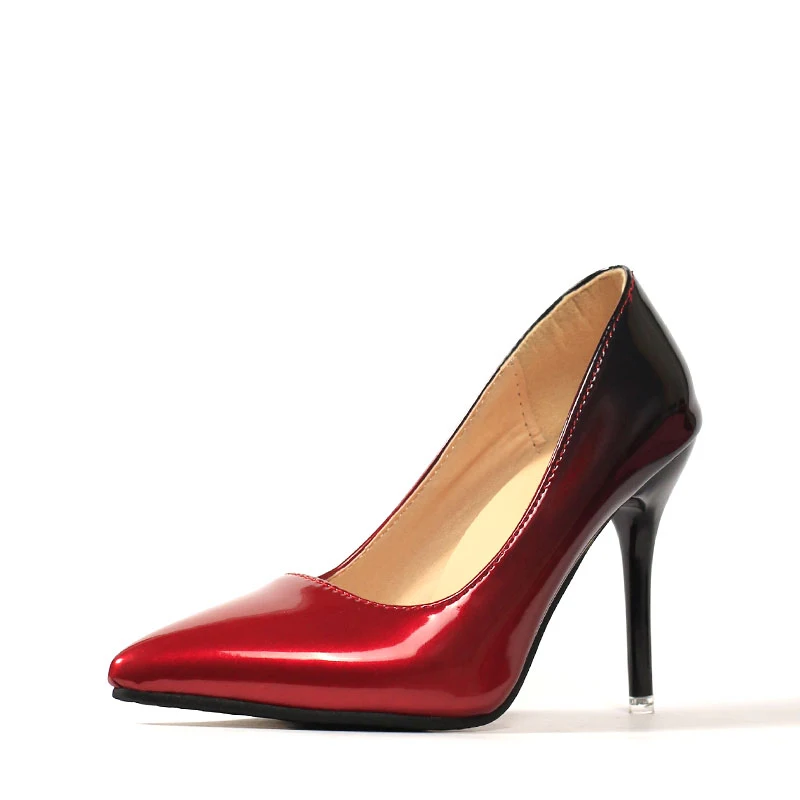 

Aphixta 2021 New Pointed Toe Women Thin Heel Shoes Super High Heels Rose Flowers Patent Leather Party Shoes Woman Big Size 48
