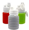 space save BPA free food grade silicone leakproof private label silicone reusable collapsible water bottle