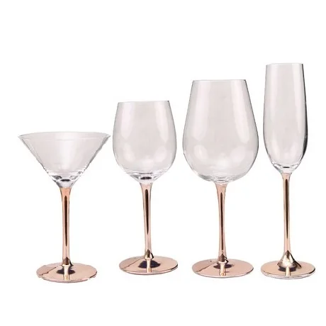 

Unique Luxury Fancy Round Handmade Electroplated Crystal Rose Gold Stemmed Wine Glass Cocktail Champagne Glasses Goblet Glasses