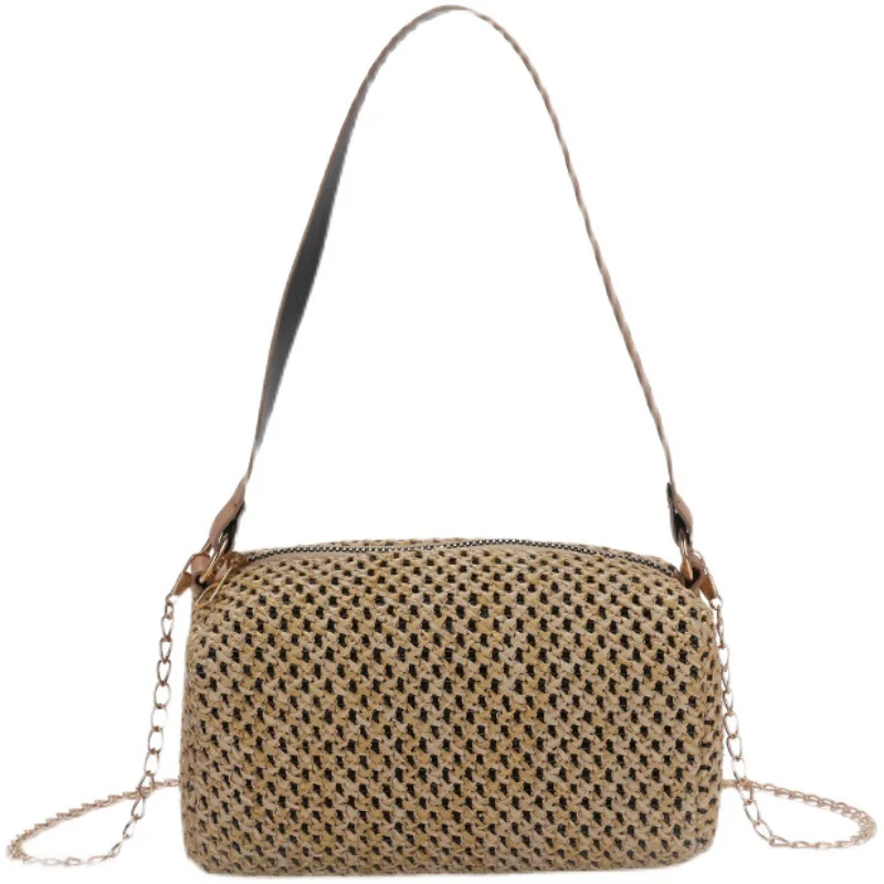 

2021 latest woven bamboo square handbag summer purses for women