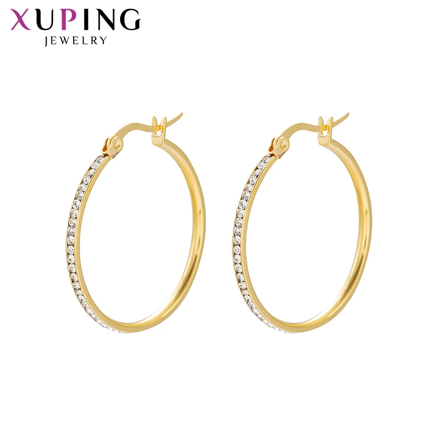 

E-661xuping jewelry fashion elegant simple zircon hoop earring for women