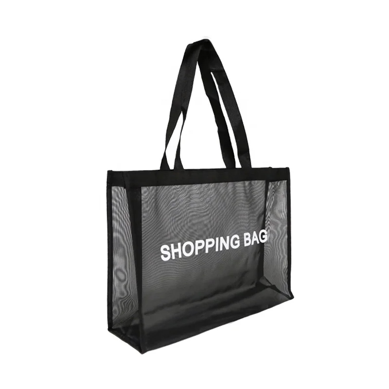 

Sopurrrdy Custom Logo Luxury Nylon Tote Mesh Shopping Bags For Brand Clothes Store Big Size Nylon Mesh Handbags, Custom color