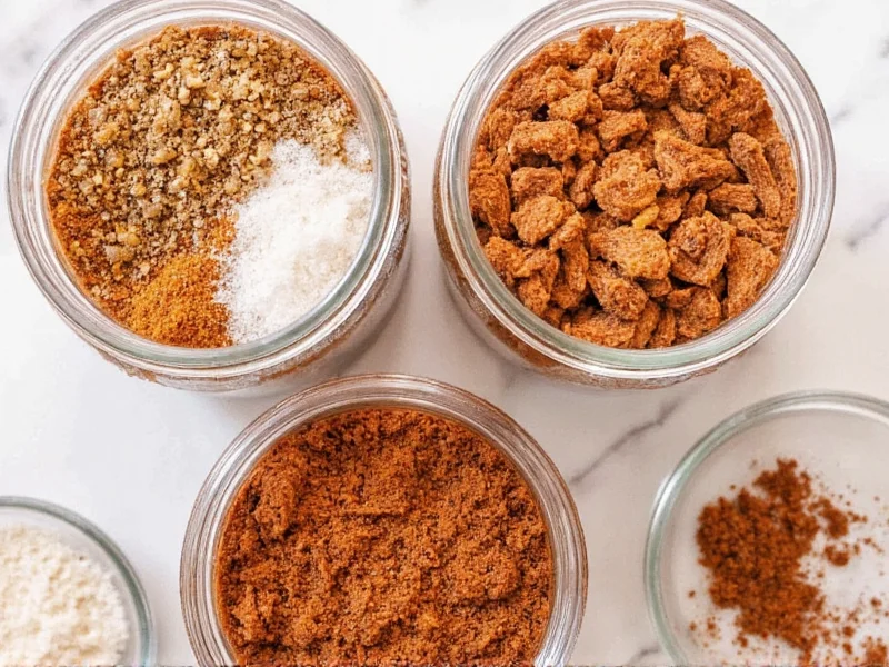 Homemade rib rub ingredients in glass jars