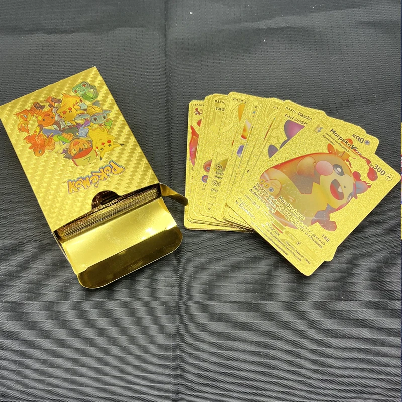 

Charizard Gold Foil Tarot Card Waterproof Board Game Cards Durable Playing Poker Cards Set with Delicate Box