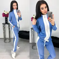 

Hot Sale Women Front Zipper 2019 Autumn Sexy Fashion Running Sports Casual Tracksuits