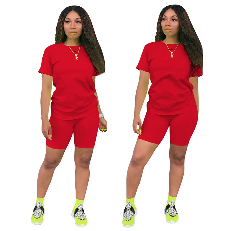 

New Arrivals Womens Sweatsuits Two Piece Outfits Workout Casual Pullover Crop Tops Bodycon Shorts Set, Yellow, blue, navy, pink, red, purple