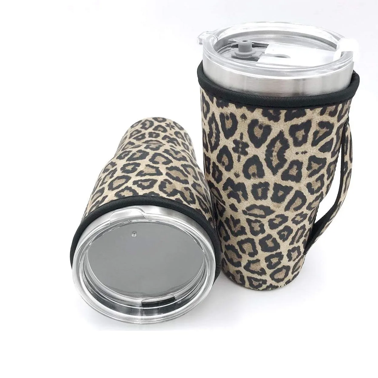 

Custom Insulated Blank Neoprene Cooler Tumbler Holder Iced Cup Coffee Sleeve with Handle, Customized color acceptable