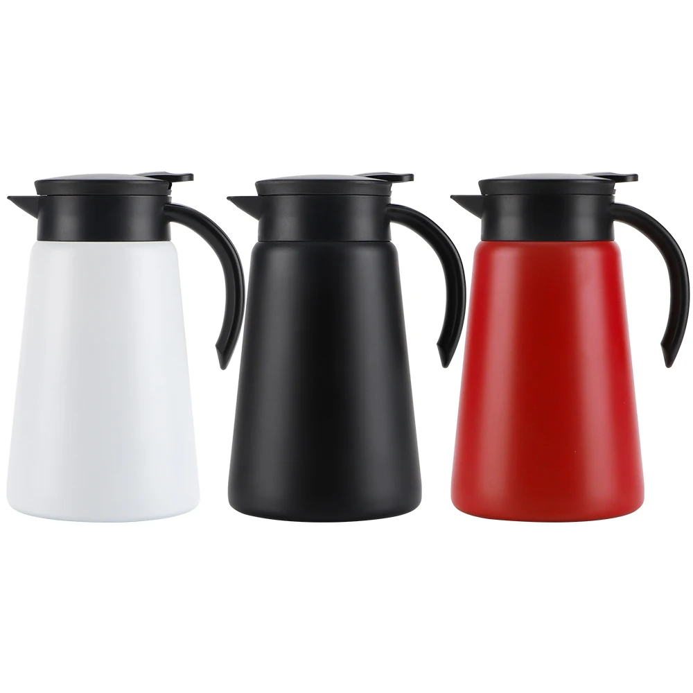 

600ML 800ML 1L Custom Logo Thermal Coffee Carafe Double Wall Insulated Stainless Steel Vacuum Thermos Tea Coffee Pot, Customized