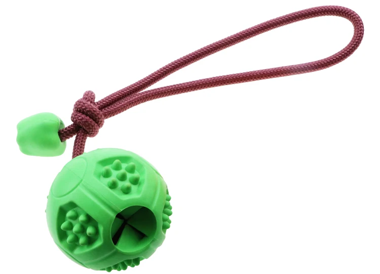 Wholesale Rubber dog toys Customized Pet Dog cotton string Chew toys ball