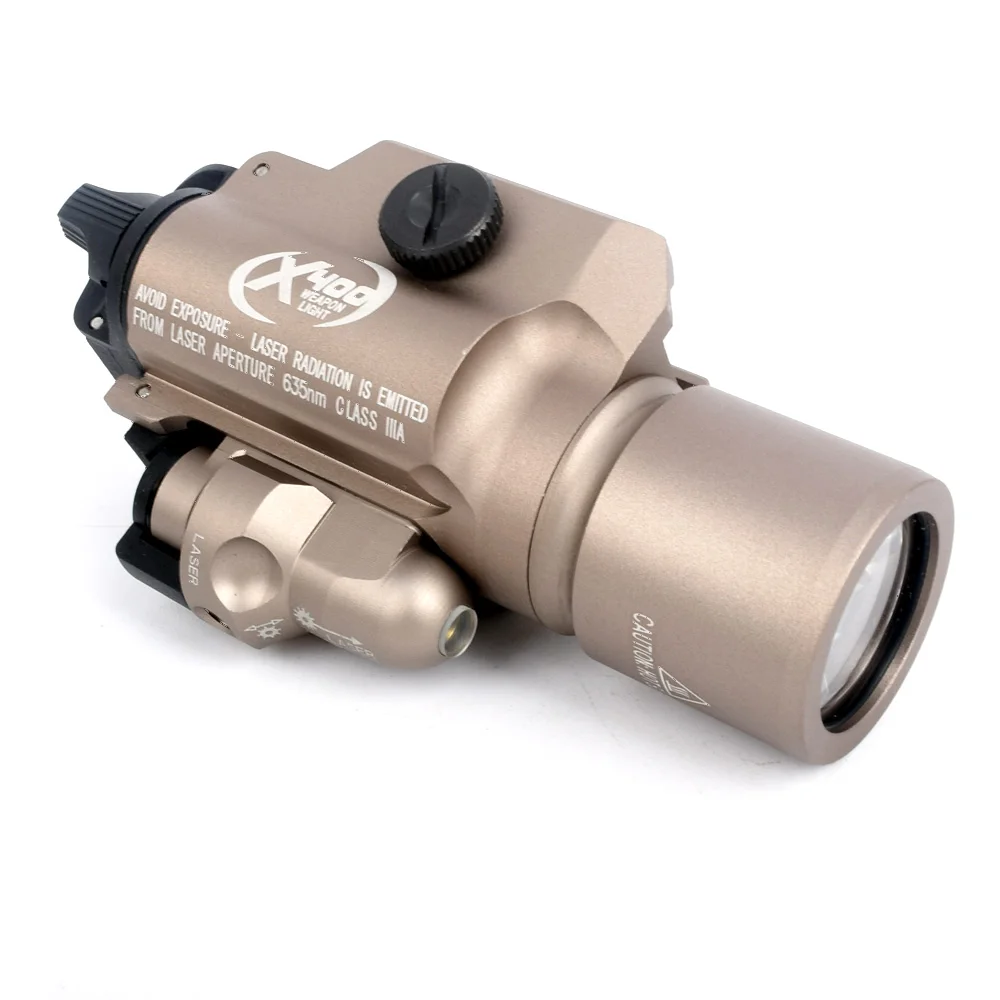 

X400 Ultra Series LED Flashlight weapon mounted tactical light with Built-in Laser Sight TIR Lens