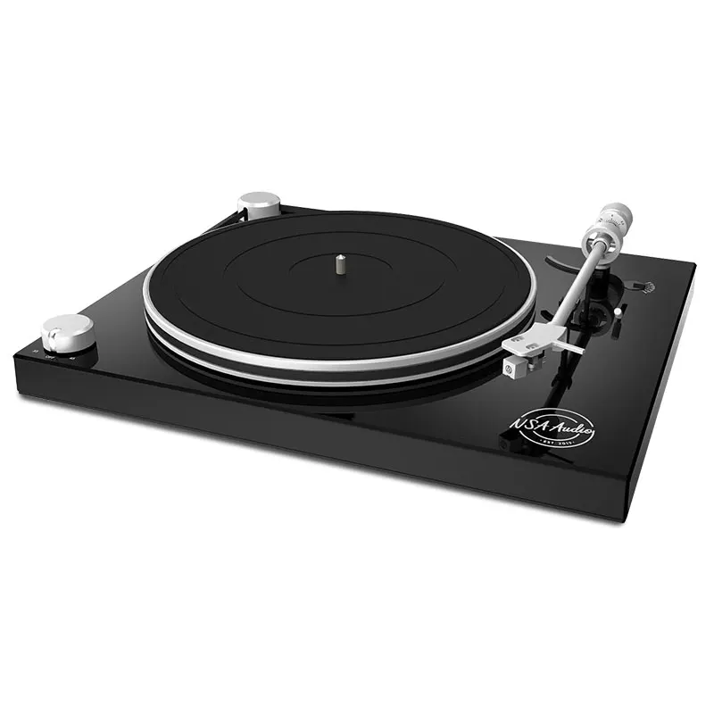 

prefect design modern retro LP player three-speed phonograph hifi music vinyl record usb turntable, Black