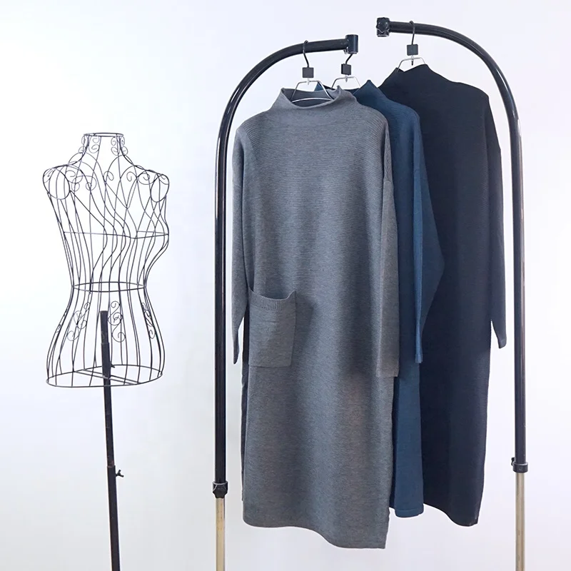 

Women Cozy Long Sleeve Sweater Straight Oversized Pocket Dresses Knitted Pullover