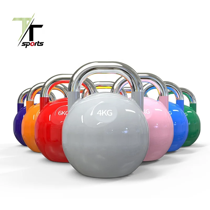 

TTSPORTS Factory Direct Custom Colorful Premium Coated Steel Kettlebell Dumbbell Competition Kettlebells, Colourful or customized