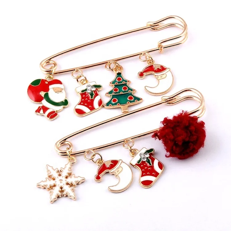 

New Fashion Christmas elements series alloy brooch wholesale elk snowman shoes crystal brooch with combination three-piece