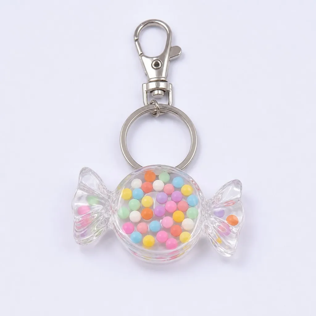 Transparent Shaker Confetti Candy Keychain