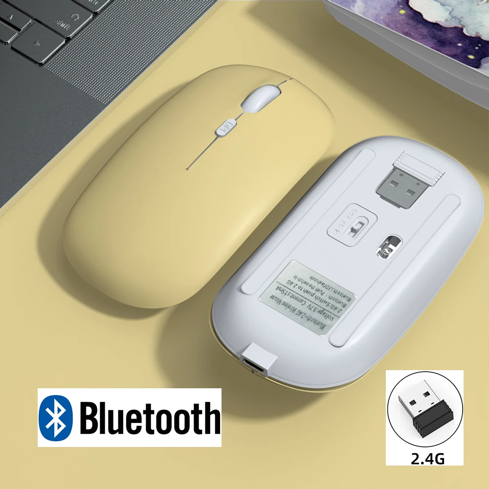 

wireless bluetooth mouse usb type c 2.4ghz bluetooth 5.0 dual mode portable slim OEM logo printed wireless computer mouse