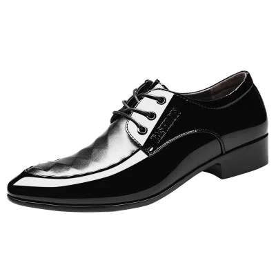 

A058 2021 New Italian Oxford Shoes for Men Designer Mens Patent Leather Black Shoes Men Famous Brands Pointed Toe Dress Shoes