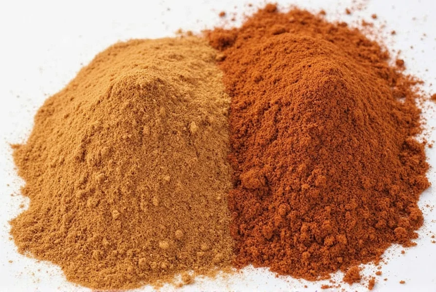 Saigon and Ceylon cinnamon sticks side by side