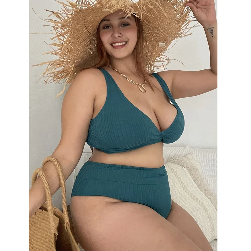 

0XL-4XL Plus Size Big Ribbed Swimwear Bikini for Women Brazilian One Piece Push Up Swimsuit Sexy Swim Wear bikinis & beachwear, Multiple color options