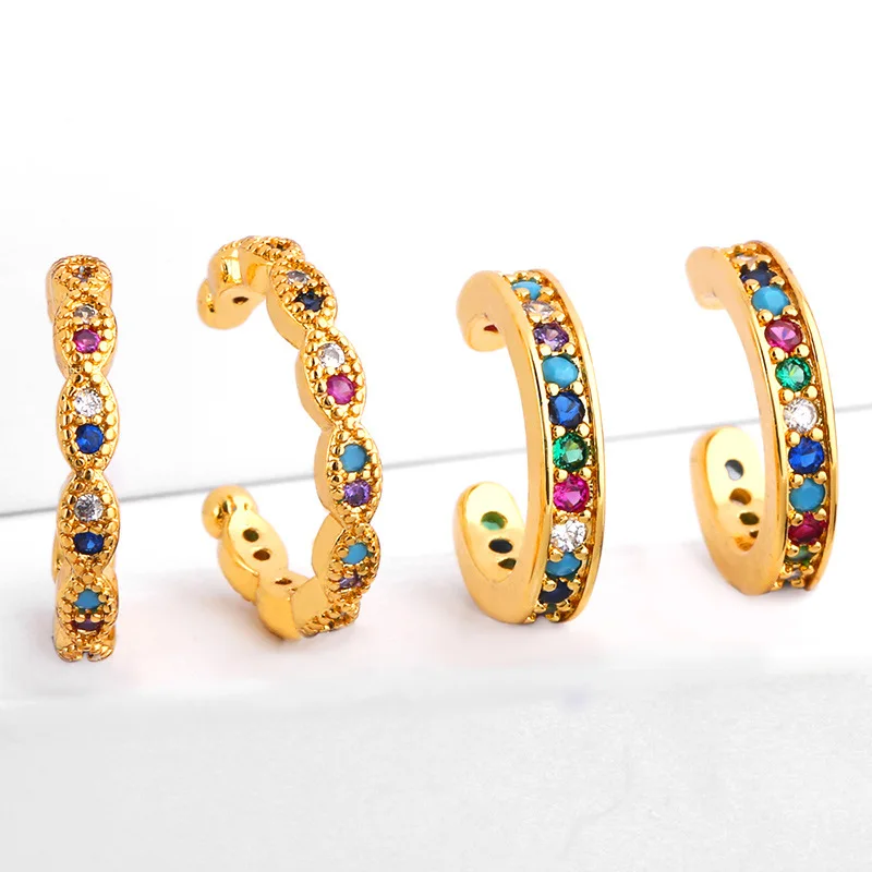

ER-412 2021 simple style earrings brazil style earrings small C shape stud clip cuff earrings for girl women jewelry