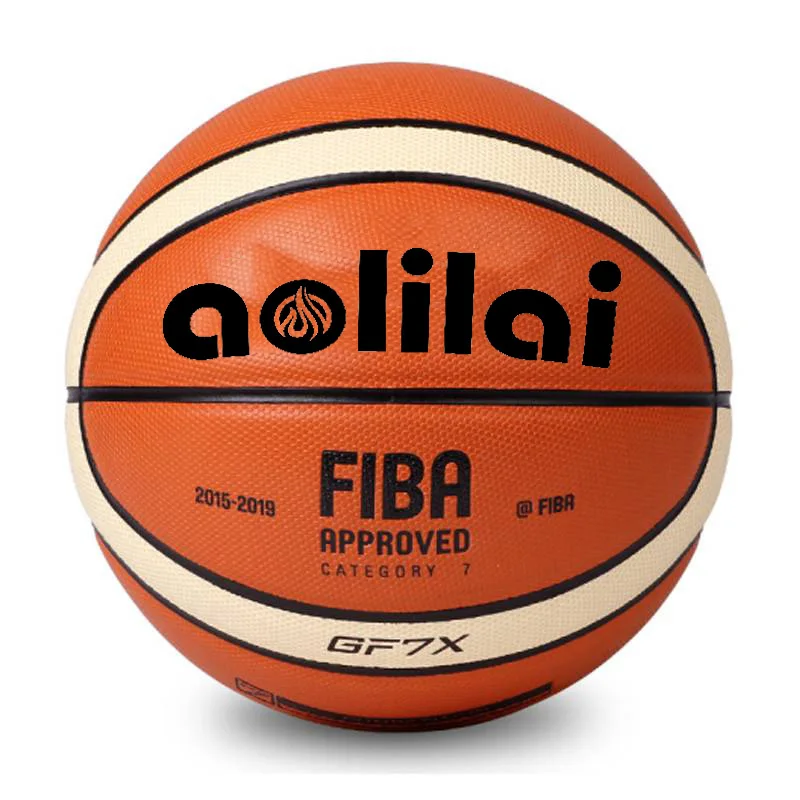 

Baloncesto Wholesale Good Quallity Official Size High Quality GF7X GL7X GG7X PU Leather Basketball ball, Brown with light yellow